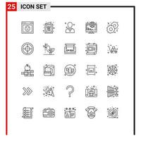 25 kreative Symbole moderne Zeichen und Symbole von Münzen online wünschen Investmentmann editierbare Vektordesign-Elemente vektor