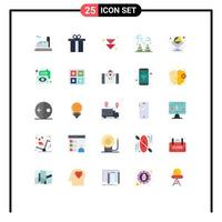grupp av 25 platt färger tecken och symboler för chatt e-post marknadsföring Nästa digital marknadsföring liv redigerbar vektor design element