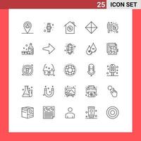 25 kreative Symbole moderne Zeichen und Symbole von signalhängenden Wegweiser-Eigentumskaffeesymbolen editierbare Vektordesign-Elemente vektor