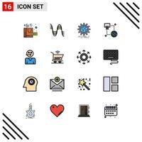 16 kreativ ikoner modern tecken och symboler av övervaka teknologi ljud internet värld bred redigerbar kreativ vektor design element
