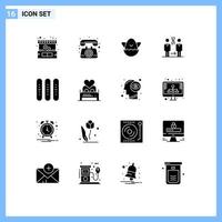 Stock Vector Icon Pack mit 16 Zeilenzeichen und Symbolen für das Klonen von bearbeitbaren Vektordesign-Elementen für das Ereignisgesundheits-Osterkrankenhaus