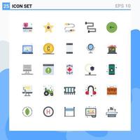 uppsättning av 25 modern ui ikoner symboler tecken för multimedia tillbaka kommunikation järnväg badrum redigerbar vektor design element