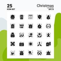 25 Weihnachts-Icon-Set 100 bearbeitbare Eps 10 Dateien Business-Logo-Konzept-Ideen solides Glyphen-Icon-Design vektor