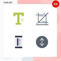 4 flaches Icon-Konzept für mobile Websites und Apps geben Banking-Wortgrafik bargeldlos editierbare Vektordesign-Elemente ein vektor
