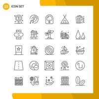 25 Icon Set Line Style Icon Pack Umrisssymbole isoliert auf weißem Hintergrund für reaktionsschnelle Website, die kreativen schwarzen Icon-Vektorhintergrund entwirft vektor