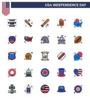 25 kreativ USA ikoner modern oberoende tecken och 4:e juli symboler av säkerhet Wisconsin kall USA Karta redigerbar USA dag vektor design element