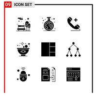 9 allmän ikoner för hemsida design skriva ut och mobil appar 9 glyf symboler tecken isolerat på vit bakgrund 9 ikon packa kreativ svart ikon vektor bakgrund