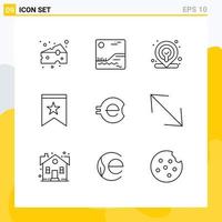 9 Entwurfskonzept für mobile Websites und Apps Kryptowährungs-Münzstandort und bearbeitbare Vektordesign-Elemente für Münzabzeichen vektor