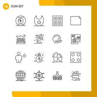 uppsättning av 16 modern ui ikoner symboler tecken för jordgubb landskap anlände fil frakt redigerbar vektor design element