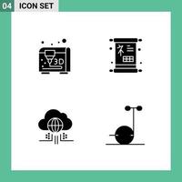 uppsättning av 4 modern ui ikoner symboler tecken för modellering teknologi tur internet skoter redigerbar vektor design element