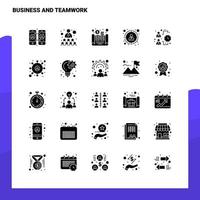25 Geschäfts- und Teamwork-Icon-Set solide Glyphen-Icon-Vektor-Illustrationsvorlage für Web- und mobile Ideen für Unternehmen vektor