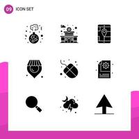 uppsättning av 9 modern ui ikoner symboler tecken för kreativ hårdvara gps dator affär redigerbar vektor design element