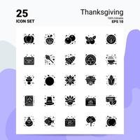 25 Thanksgiving-Icon-Set 100 bearbeitbare eps 10-Dateien Business-Logo-Konzept-Ideen solides Glyphen-Icon-Design vektor