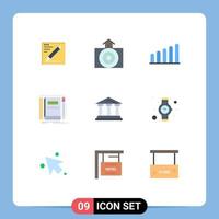 9 kreativ ikoner modern tecken och symboler av finansiera Bank förbindelse skiss anteckningsblock redigerbar vektor design element