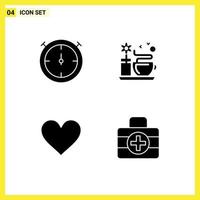 4 kreativ ikoner modern tecken och symboler av stoppur medicinsk utrustning kaffe Instagram ic redigerbar vektor design element