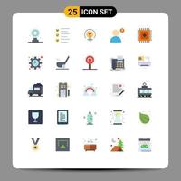 25 universell platt Färg tecken symboler av matta profil emojis anonym ljus Glödlampa redigerbar vektor design element