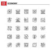 25 Economy Icon Set Vektorhintergrund vektor