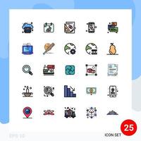 25 kreative Symbole moderne Zeichen und Symbole der Reisekarte Datum App Grafik editierbare Vektordesign-Elemente vektor