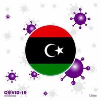 be för libyen covid19 coronavirus typografi flagga stanna kvar Hem stanna kvar friska ta vård av din egen hälsa vektor