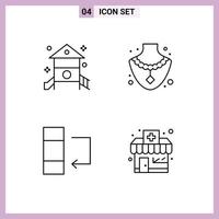 4 kreative Symbole moderne Zeichen und Symbole von Kindheitsdaten Kindergarten Edelstein Chemiker Shop editierbare Vektordesign-Elemente vektor