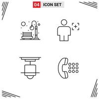 4 kreative Symbole moderne Zeichen und Symbole der Bankerkennung Freizeitkörper Möbel editierbare Vektordesign-Elemente vektor