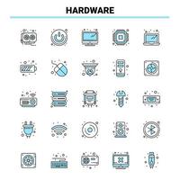 25 Hardware schwarz-blaues Icon-Set kreatives Icon-Design und Logo-Vorlage vektor