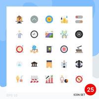 Stock Vector Icon Pack mit 25 Zeilen Zeichen und Symbolen für Monk Switch Studio Control Einkommen editierbare Vektordesign-Elemente