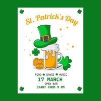 plakat, flyer, einladung zu einem st. Patricks Day-Party. vektor