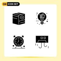 4 kreativ ikoner modern tecken och symboler av låda larm Nej försäljning aning schema redigerbar vektor design element