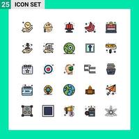 modern uppsättning av 25 fylld linje platt färger pictograph av pengar uppkopplad affär födelsedag ner rätt pil redigerbar vektor design element