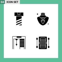 4 kreativ ikoner modern tecken och symboler av bult friidrott Smycken gymnast spel redigerbar vektor design element