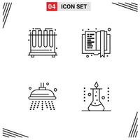4 kreative Symbole moderne Zeichen und Symbole der Chemie Duschbuch Bildung Laborforschung editierbare Vektordesign-Elemente vektor