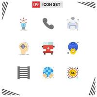 uppsättning av 9 modern ui ikoner symboler tecken för sinne framtida skrivare cyber wiFi redigerbar vektor design element