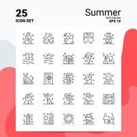 25 Sommer-Icon-Set 100 bearbeitbare Eps 10 Dateien Business-Logo-Konzept-Ideen-Line-Icon-Design vektor