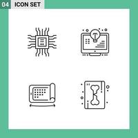 4 kreative Symbole moderne Zeichen und Symbole der Buchmobiltechnologie Lichttechnologie editierbare Vektordesign-Elemente vektor