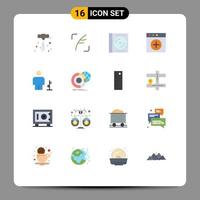 16 universell platt Färg tecken symboler av riktning avatar CD ny app redigerbar packa av kreativ vektor design element
