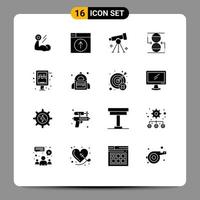 uppsättning av 16 modern ui ikoner symboler tecken för effektiv koncentration design studie forskning redigerbar vektor design element