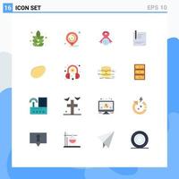 Aktienvektor-Icon-Pack mit 16 Zeilenzeichen und Symbolen zum Signieren von Papierband-Seitendokumenten, bearbeitbares Paket kreativer Vektordesign-Elemente vektor