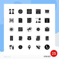 25 användare gränssnitt fast glyf packa av modern tecken och symboler av Hem sida webb plats seo miljö redigerbar vektor design element