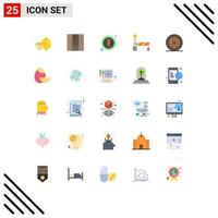 Stock Vector Icon Pack mit 25 Zeilen Zeichen und Symbolen für Lebensmittel Kuchen Kleiderschrank Station Flagge editierbare Vektordesign-Elemente