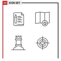 4 allmän ikoner för hemsida design skriva ut och mobil appar 4 översikt symboler tecken isolerat på vit bakgrund 4 ikon packa vektor