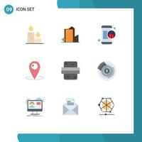 grupp av 9 platt färger tecken och symboler för service kund verklig egendom Kontakt uppkopplad data redigerbar vektor design element