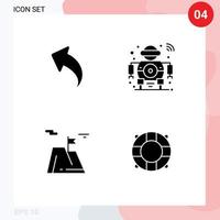 Piktogrammsatz aus 4 einfachen soliden Glyphen des Pfeilbergs Zukunft Smart Achievement editierbare Vektordesign-Elemente vektor