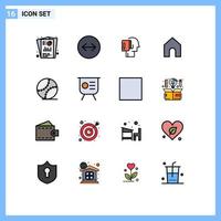 platt Färg fylld linje packa av 16 universell symboler av herre gränssnitt Börja Instagram Start redigerbar kreativ vektor design element
