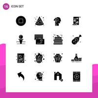 16 kreative Symbole, moderne Zeichen und Symbole der Golfmusik, bearbeitbare Vektordesign-Elemente vektor
