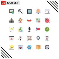 Stock Vector Icon Pack mit 25 Zeilenzeichen und Symbolen für Netzwerkverbindung Toggle Connect Shop editierbare Vektordesign-Elemente