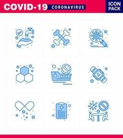 25 Coronavirus Notfall Iconset blaues Design wie Cruise Science Corona Labor Chemie virales Coronavirus 2019nov Krankheitsvektor Designelemente vektor