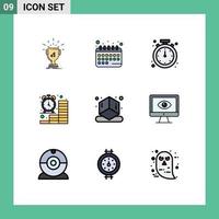 9 kreative Symbole moderne Zeichen und Symbole des Finanzzeitplans Business Mobile editierbare Vektordesign-Elemente vektor