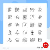 modern uppsättning av 25 rader pictograph av redigerbar konst akrobatisk vektor ringar redigerbar vektor design element