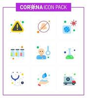 covid19 Corona-Virus-Kontaminationsprävention blaues Symbol 25 Pack wie Virusimpfstoff weltweit Medizinflasche Virus-Coronavirus 2019nov-Krankheitsvektor-Designelemente vektor